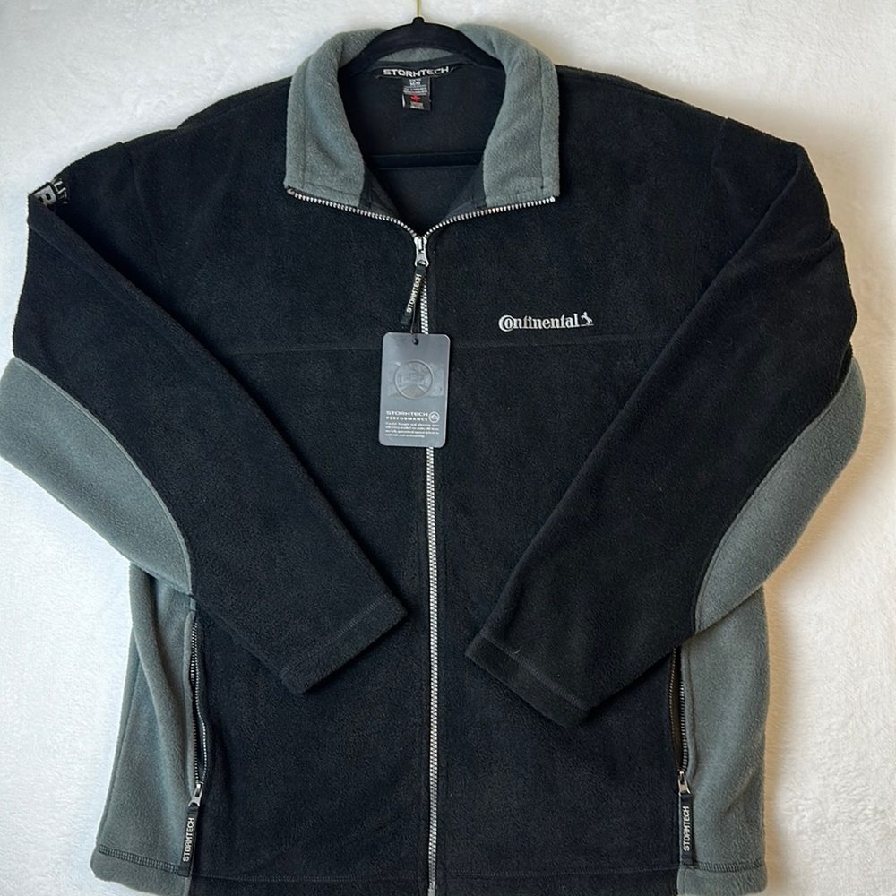 Stormtech Men’s Fleece Full Zippered Jacket Black Gray Size Medium NWT